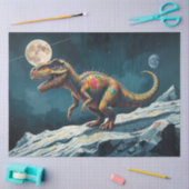 Geschilderde dinosaurus onder maanlicht Pop Surrea Tissuepapier (Craft)