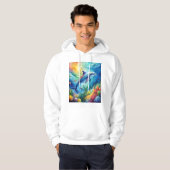 Geschilderde Dolfijn Hoodie (Voorkant volledig)