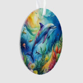 Geschilderde dolfijn ornament (voorkant)