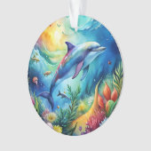 Geschilderde dolfijn ornament (voorkant)