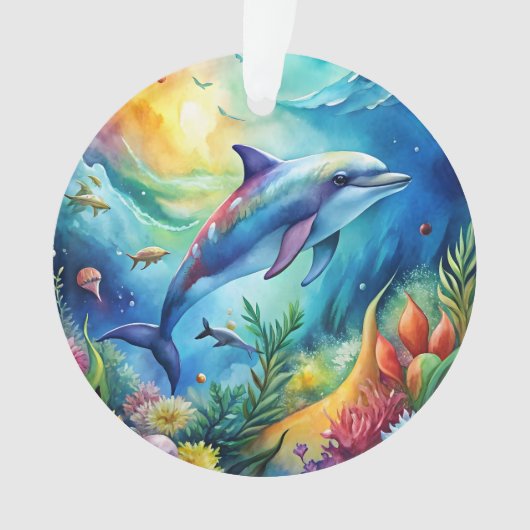 Geschilderde dolfijn ornament (voorkant)