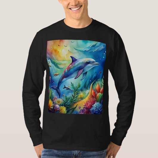 Geschilderde dolfijn t-shirt (Voorkant)