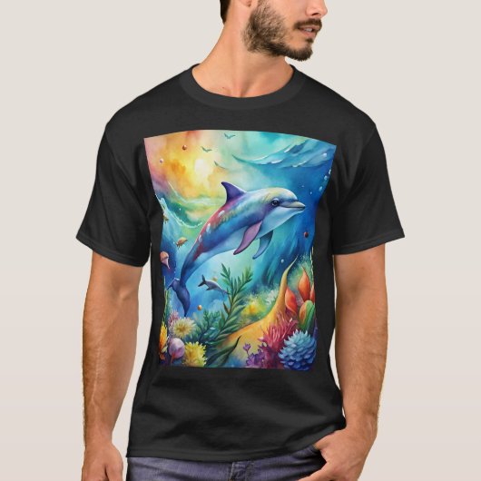 Geschilderde Dolfijn T-shirt (Voorkant)