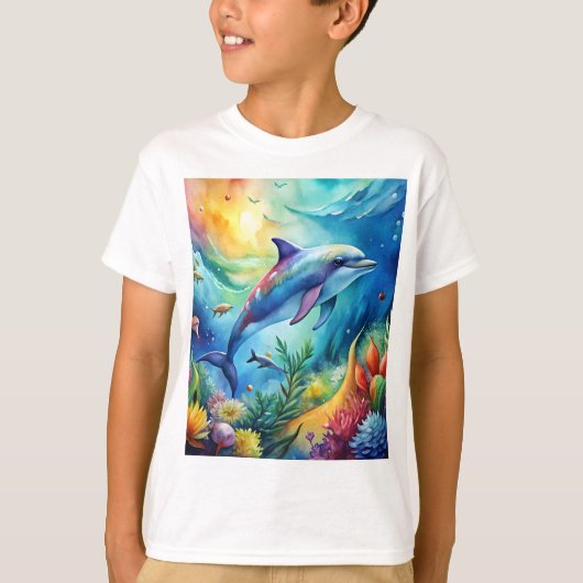 Geschilderde dolfijn t-shirt (Voorkant)