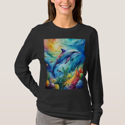 Geschilderde dolfijn t-shirt (Voorkant)