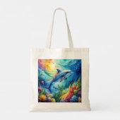 Geschilderde dolfijn tote bag (Achterkant)