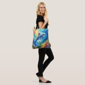 Geschilderde dolfijn tote bag (Op model)