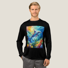 Geschilderde dolfijn Tri-Blend shirt