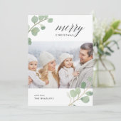 geschilderde eucalyptus | Vakantie fotokaart Feestdagenkaart (Staand voorkant)