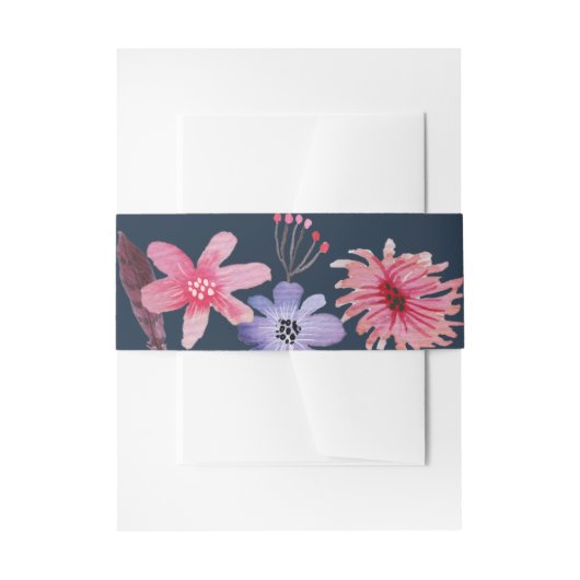 Geschilderde Flora Belly Band Uitnodigingen Wikkel (Voorkant Voorbeeld)