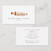 Geschilderde Floral Rolling Pin Visitekaartje (Voorkant / Achterkant)