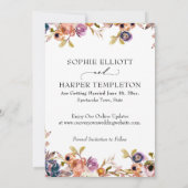 Geschilderde Florals Luxe Kalligrafie Save the Dat Kaart (Achterkant)