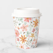 Geschilderde Florals Paper Cups Papieren Bekers (Achterkant)