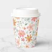 Geschilderde Florals Paper Cups Papieren Bekers (Voorkant)