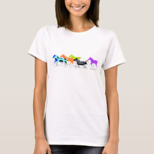 Geschilderde fonies op witte T-shirt
