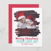 Geschilderde fotolijst Vrede Liefde Geluk Feestdagenkaart (Voorkant / Achterkant)