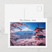 Geschilderde Fuji berg in kersenbloesem seizoen Briefkaart (Voorkant / Achterkant)