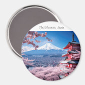 Geschilderde Fuji berg in kersenbloesem seizoen Magneet (Voorkant / Achterkant)