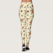 Geschilderde geiten en Polka Dots op Cream Pattern Leggings (Achterkant)