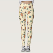 Geschilderde geiten en Polka Dots op Cream Pattern Leggings (Voorkant)