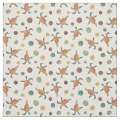 Geschilderde geiten en Polka Dots op Cream Pattern Stof (Swatch)