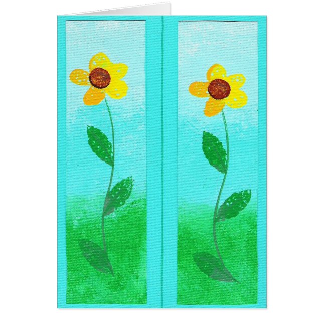 Geschilderde Gele Bloemen Bladwijzer Kaarten (Voorkant)