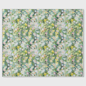 Geschilderde gele groene weide bloemen cadeaupapier (Vlak)