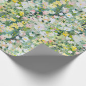 Geschilderde gele groene weide bloemen cadeaupapier (Hoek)