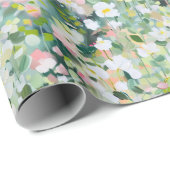 Geschilderde gele groene weide bloemen cadeaupapier (Rol Hoek)