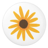 Geschilderde gele zonnebloem keramische knop (Voorkant)