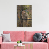 Geschilderde Gestreepte Uil 35,5 x 71 cm Canvas Afdruk (Insitu (Woonkamer))
