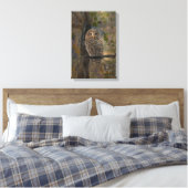 Geschilderde Gestreepte Uil 35,5 x 71 cm Canvas Afdruk (Insitu (Slaapkamer))