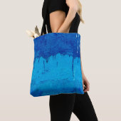 Geschilderde getextureerde en decoratieve abstract tote bag (Dichtbij)