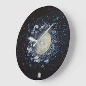 Geschilderde Gibbous Moon Grote Klok (Hoek)