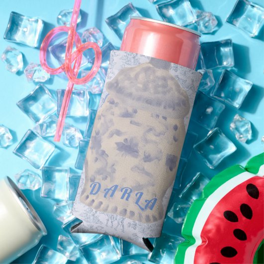 Geschilderde Ginger Jar Fles CAN COOLER (Insitu Zomer)