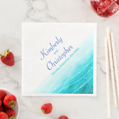 Geschilderde glinsterende zeeën blauwe water witte servet (Insitu)