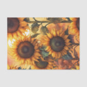 Geschilderde Gotische Warme Zonnebloemen Decoupage Tissuepapier (Voorkant)