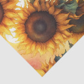 Geschilderde Gotische Warme Zonnebloemen Decoupage Tissuepapier (Detail)