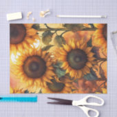Geschilderde Gotische Warme Zonnebloemen Decoupage Tissuepapier (Craft)