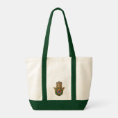 Geschilderde Gouden Hamsa Amethyst Robijn Derde Oo Tote Bag (Achterkant)