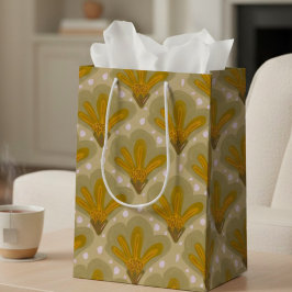Geschilderde goudwaterverf bloemen medium cadeauzakje