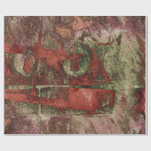 Geschilderde Graffiti Grunge Herfst Rood Groen Roe Cadeaupapier (Vlak)