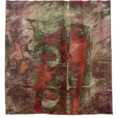 Geschilderde Graffiti Grunge Herfst Rood Groen Roe Douchegordijn (Voorkant)