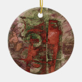 Geschilderde Graffiti Grunge Herfst Rood Groen Roe Keramisch Ornament (Voorkant)