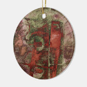 Geschilderde Graffiti Grunge Herfst Rood Groen Roe Keramisch Ornament (Links)