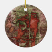 Geschilderde Graffiti Grunge Herfst Rood Groen Roe Keramisch Ornament (Achterkant)