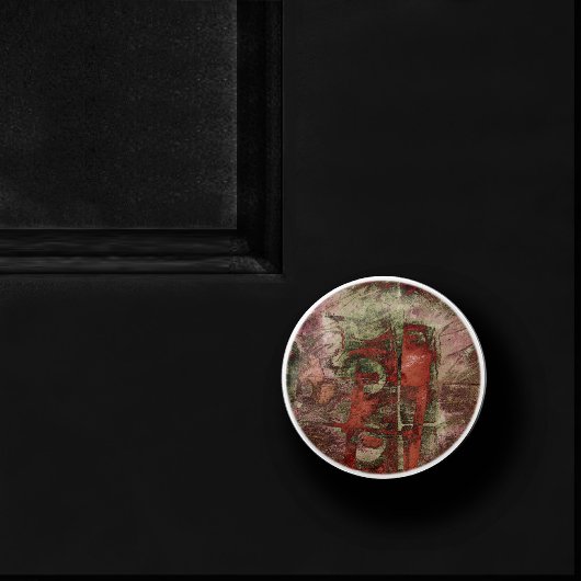 Geschilderde Graffiti Grunge Herfst Rood Groen Roe Keramische Knop