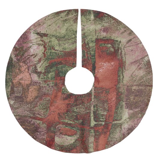 Geschilderde Graffiti Grunge Herfst Rood Groen Roe Kerstboom Rok (Voorkant)