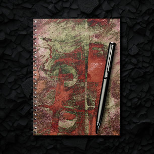Geschilderde Graffiti Grunge Herfst Rood Groen Roe Notitieboek