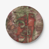 Geschilderde Graffiti Grunge Herfst Rood Groen Roe Papieren Bordje (Voorkant)